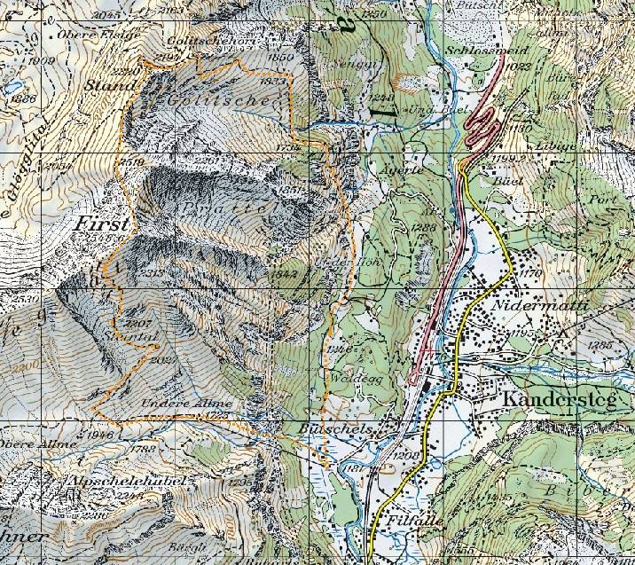 Die Route, ~10km, 1400m Hoehendifferenz