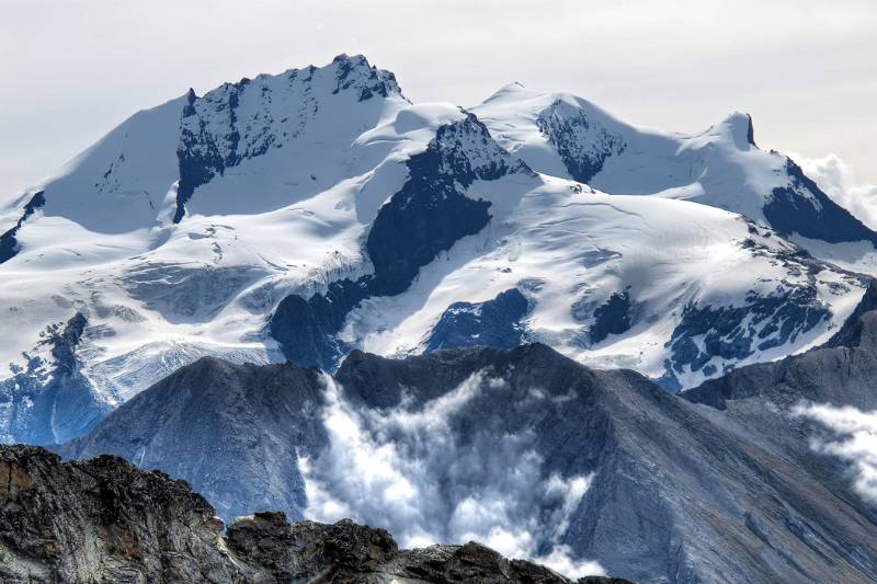 Rimpfischhorn, Strahlhorn und Adlerhorn