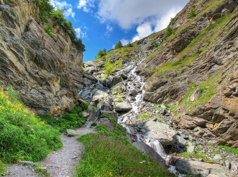 In der Triftschlucht Richtung Berggasthaus Trfit