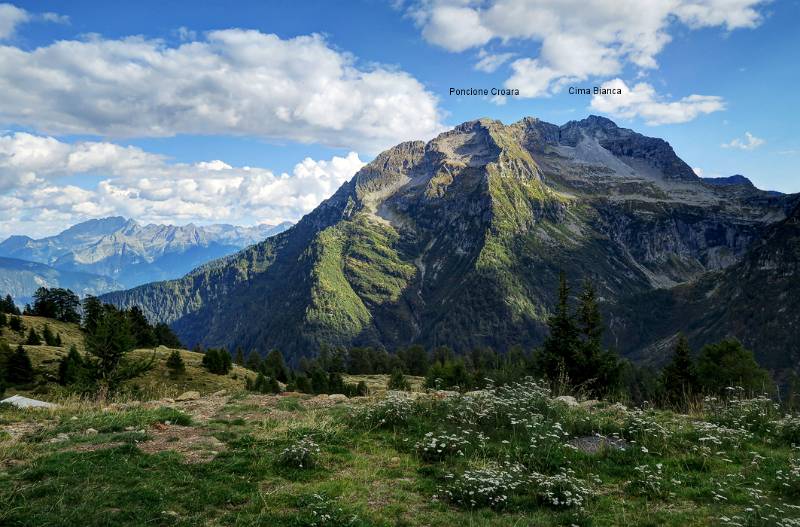 Die Gipfel gegenüber der Hütte