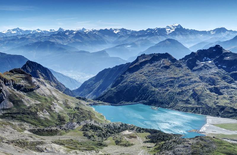 Die Aussichten auf Lac de Salanfe