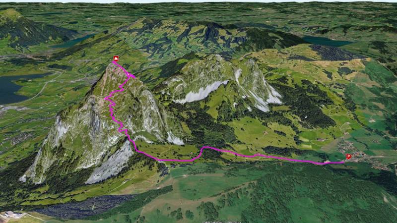Die Route auf Google Earth